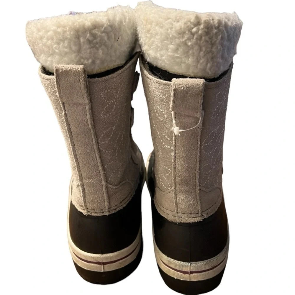 Magellan Girls Boots Size 3 Black Gray Outdoors 3M Thinsulate 157425 Suede